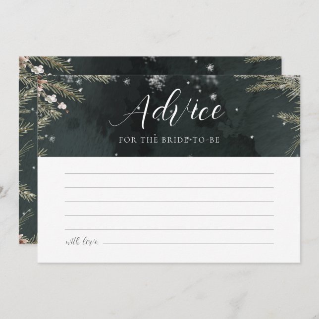Invitación Snow In Love Advice Card (Anverso / Reverso)