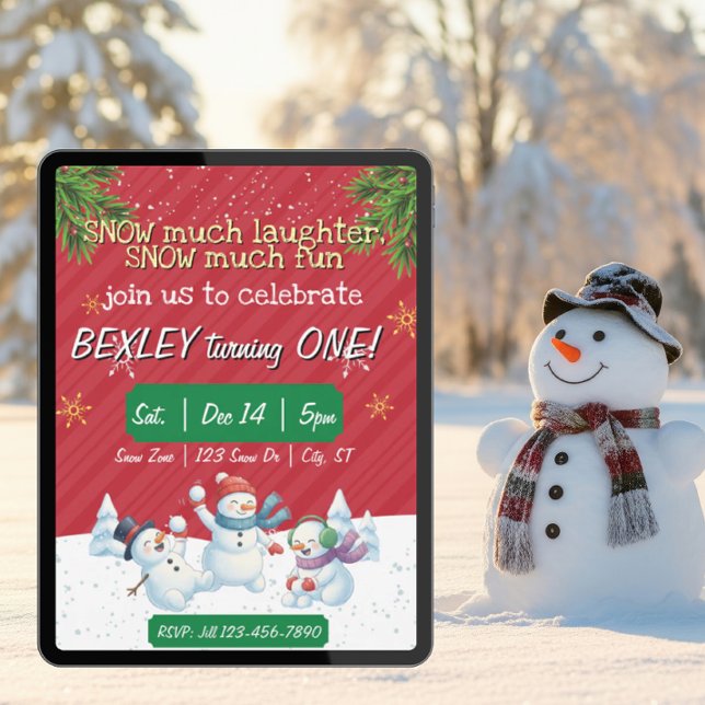 Invitación Snow much laughter Snow much Fun, 1st Birthday (Subido por el creador)