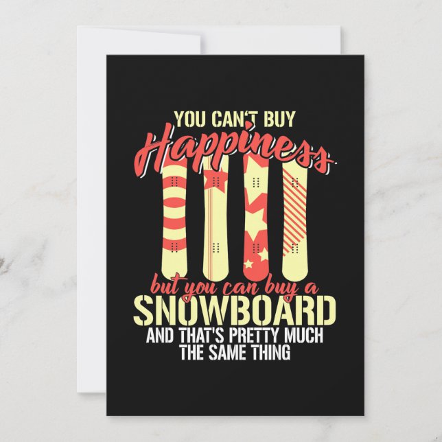 Invitación Snowboard Me Hace Feliz (Anverso)