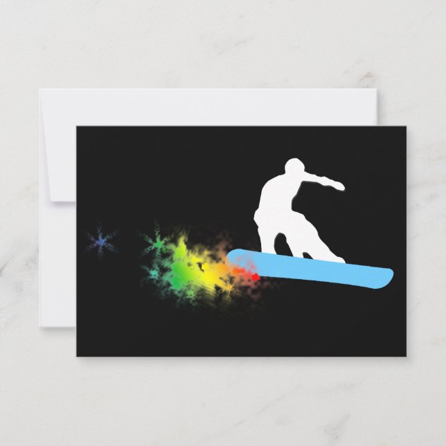 Invitación snowboard : rastro de polvo (Anverso)