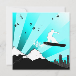 Invitación snowboard : rastro de polvo