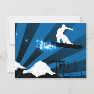 Invitación snowboard : rastro de polvo