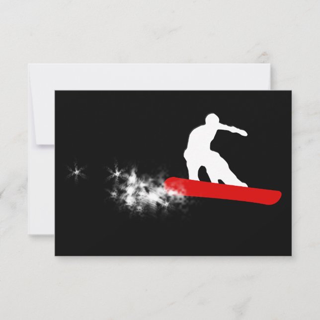 Invitación snowboard : rastro de polvo (Anverso)