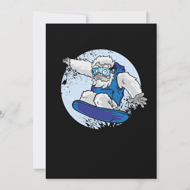 Invitación Snowboard Yeti Big Foot Guay Winter Sports Gift (Anverso)