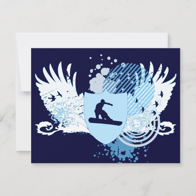 Invitación snowboarder hi-fi (Anverso)