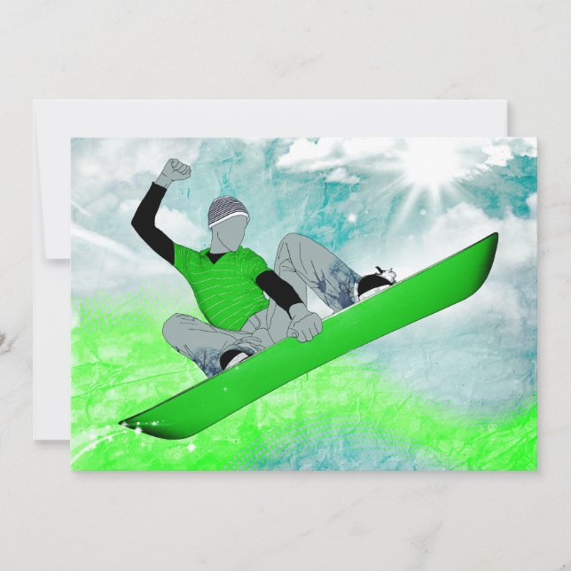 Invitación snowcore : snowboard (Anverso)