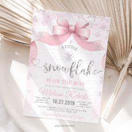 Invitación Snowflake Bow baby shower 