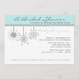 Invitación Snowflake Bridal Shower Ice Blue