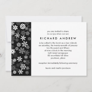 Invitación Snowflake Edge 2 Bar Mitzvah