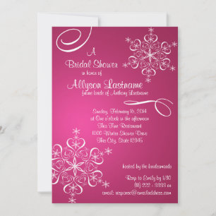 Invitación Snowflake Fuschia Bridal Shower