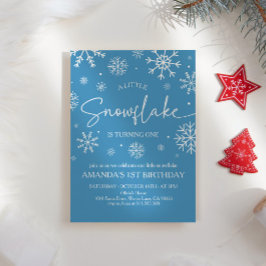 Invitación Snowflake Primer cumpleaños Invierno de Onederland