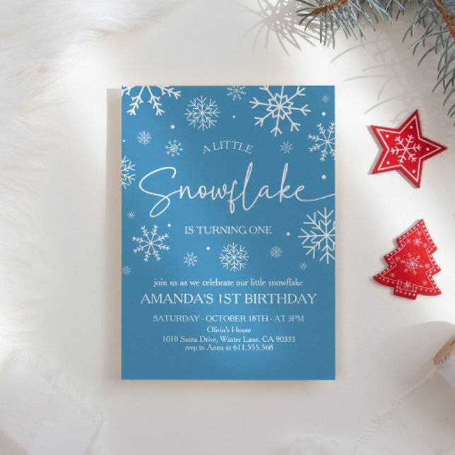 Invitación Snowflake Primer cumpleaños Invierno de Onederland (Subido por el creador)