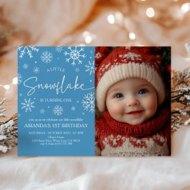 Invitación Snowflake Primer cumpleaños invierno Onederland Fo