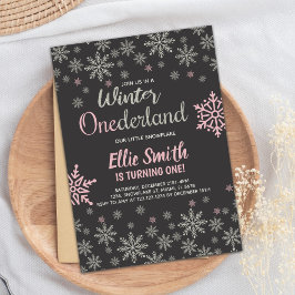 Invitación Snowflake Primer Fiesta de cumpleaños para Chicas