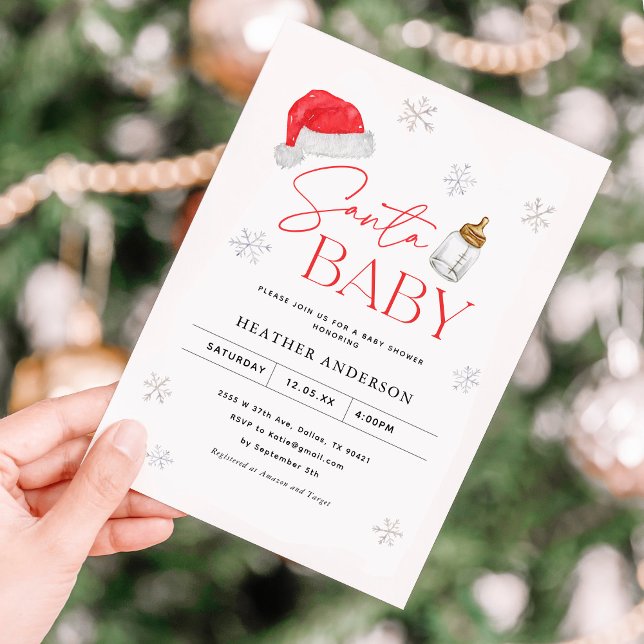 Invitación Snowflake Santa Baby Navidades Baby Shower (Subido por el creador)