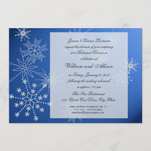 Invitación Snowflake Sapphire Blue Rehearner Cena