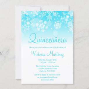 Invitación Snowflake Verde azulado White Winter Wonderland Qu