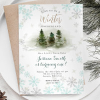 Snowflakes Forest Rustic Onederland 1er cumpleaños