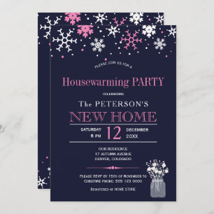 Invitación Snowflakes marina fiesta de calentamiento de la ca