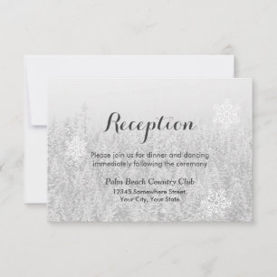 Invitación Snowflakes & Snow Forest Winter Wedding