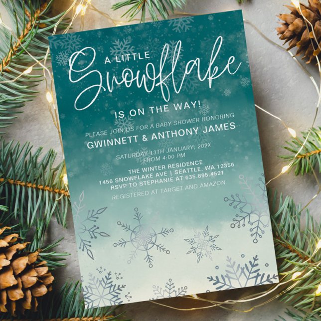 Invitación Snowflakes Winter Baby Shower (Subido por el creador)