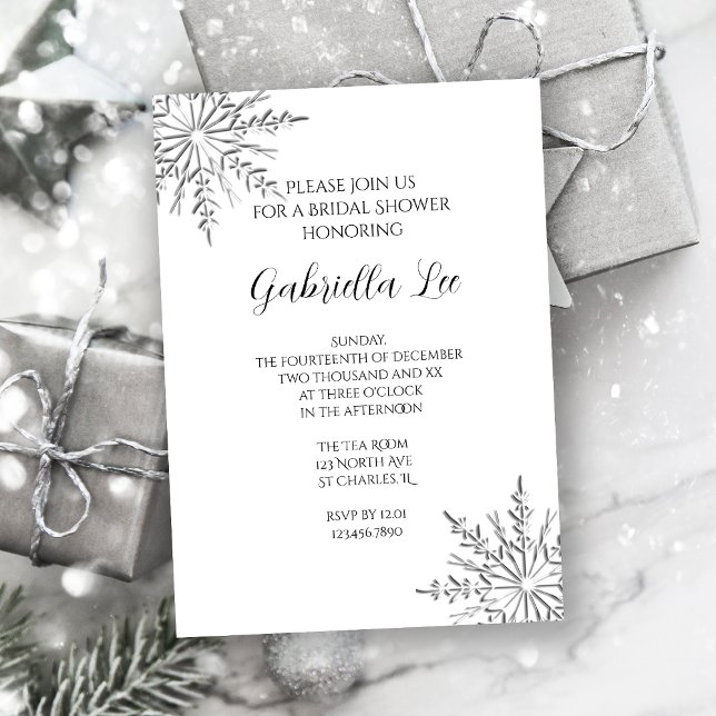 Invitación Snowflakes Winter Bridal Shower (Subido por el creador)
