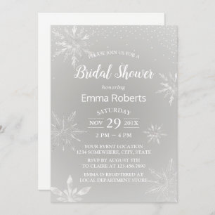Invitación Snowflakes Winter Wedding Bridal Shower