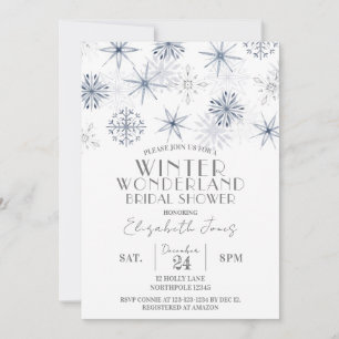 Invitación Snowflakes Winter Wonderland Bridal Shower