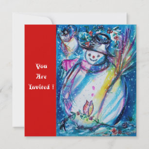 Invitación SNOWMAN CON OWL, Fiesta de Nochevieja