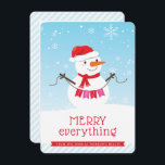 Invitación SNOWMAN CORPORATE HOLIDAY lindo negocio de nieve<br><div class="desc">por kat massard >> https://linktr.ee/simplysweetpaperie <<< Enviar y un mensaje especial extra con estilo y pizzería este año... Da las gracias a tus clientes y anima a que regrese al negocio con esta linda tarjeta de Navidades. Opción para agregar su logotipo en el TIPS posterior 1. Para redimensionar / reubicar...</div>
