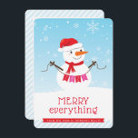 Invitación SNOWMAN CORPORATE HOLIDAY lindo negocio de nieve<br><div class="desc">por kat massard >> https://linktr.ee/simplysweetpaperie <<< Enviar y un mensaje especial extra con estilo y pizzería este año... Da las gracias a tus clientes y anima a que regrese al negocio con esta linda tarjeta de Navidades. Opción para agregar su logotipo en el TIPS posterior 1. Para redimensionar / reubicar...</div>
