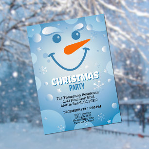 Invitación Snowman Face Navidad Fiesta