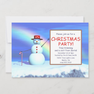 Invitación Snowman, Fiesta de Navidades infantiles