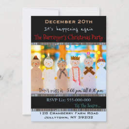 Invitación Snowman Fun Elegant Navidad Fiesta