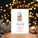 Invitación Snowman Mason Jar Navidades Fiesta<br><div class="desc">Tema fiesta de navidades con acuarela inspirado en el ilustracion de batido de chocolate con leche de masón coronado por fudge,  crema batida,  caramelo,  galleta de Navidades con copos de nieve,  rociadas y muñeco de nieve malvavisco. El diseño está sobre un fondo blanco rodeado de confeti.</div>