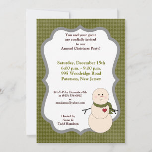 Invitación Snowman rústico 5 horas al día, 7 días a la semana