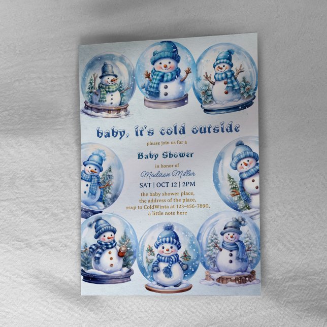 Invitación Snowman Winter Theme Baby Boy Shower (Subido por el creador)