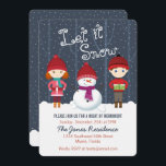 Invitación Snowman Winter Wonderland<br><div class="desc">Snowman Winter Wonderland Deja Que Nieva, Que Nieva, Que Nieva. Celebra la temporada con este divertido y caprichoso tema invernal. Este diseño de invierno consiste en un divertido y encantador muñeco de nieve y dos animados niños vestidos con sus suéteres de invierno más cálidos. Trae la diversión con los accesorios...</div>