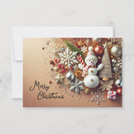 Invitación Snowman with Snowflakes and Christmas Stars