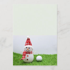 Invitación Snowman y pelota de golf en Navidades verdes