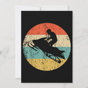 Invitación Snowmobile estilo retro estilo moto de nieve