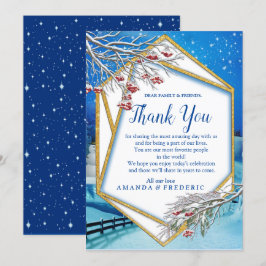 Invitación Snowowley Winter Fantasy Gracias Card