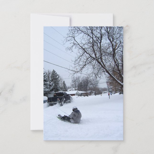 Invitación snowtubing. diversión de invierno. (Anverso)