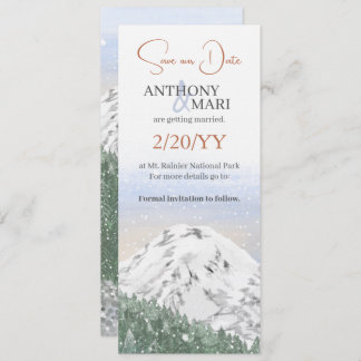 Invitación Snowy Mountain, Falling Snow & Forest