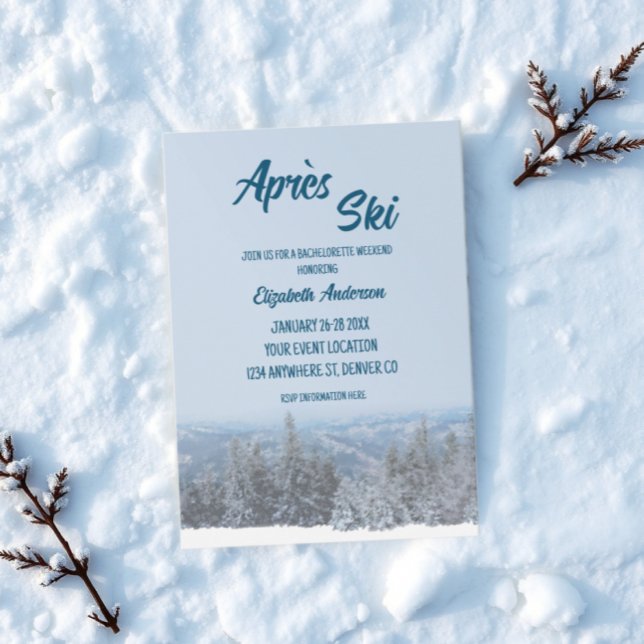 Invitación Snowy Mountain Forest Bachelorette Weekend (Subido por el creador)