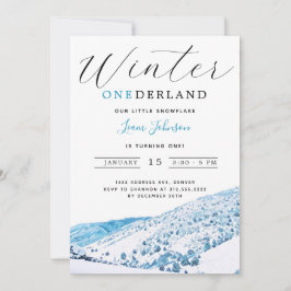 Invitación Snowy Mountain Winter ONEderland Primer cumpleaños