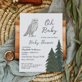 Invitación Snowy Owl Baby Shower