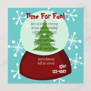 Invitación Snowy Snow-Globe