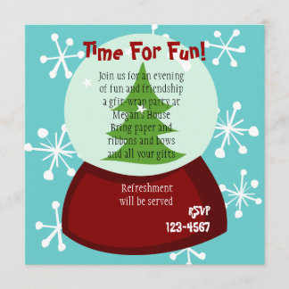 Invitación Snowy Snow-Globe
