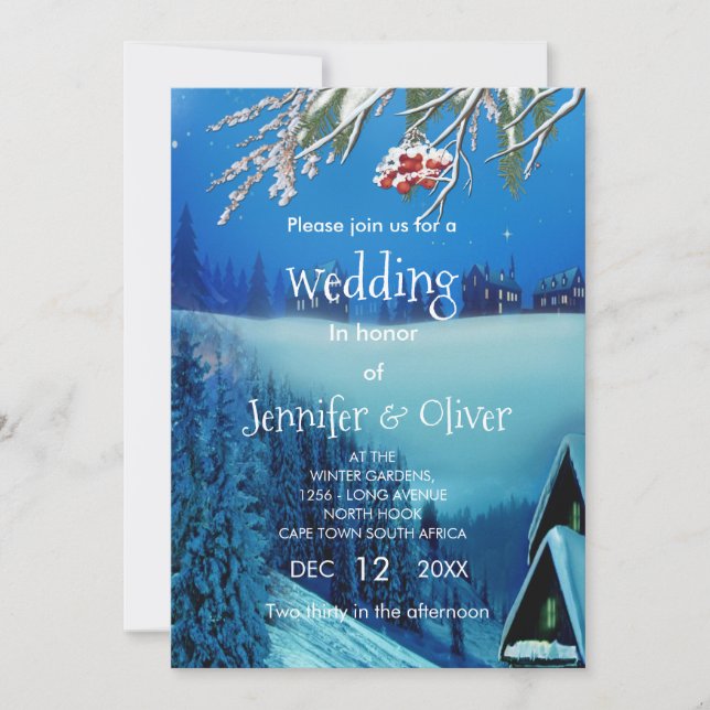 Invitación Snowy Winter Fantasy (Anverso)